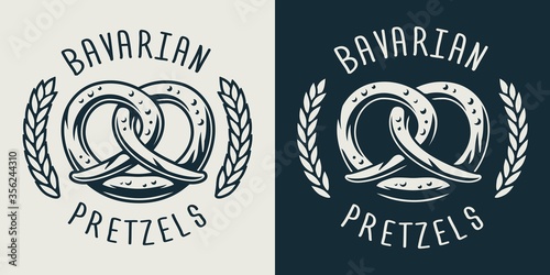 Emblem of bavarian pretzel for beer festival