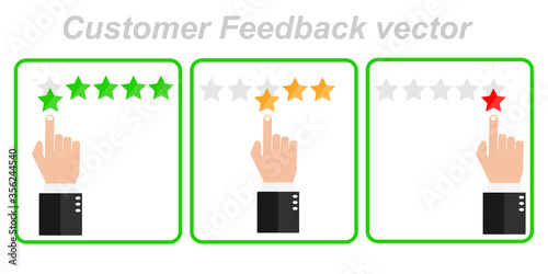 customer feedback, advertisement web page, banner for application, flat modern vector