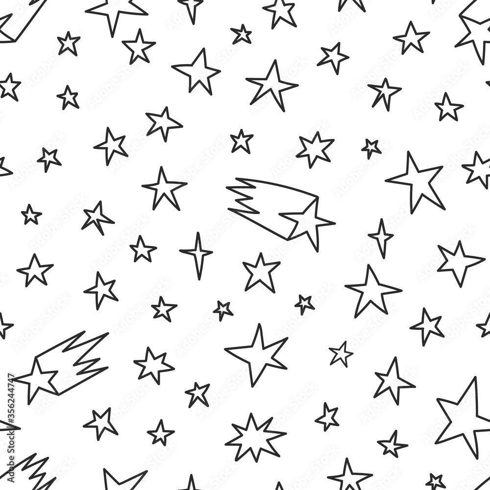 Seamless pattern with a stars background elements, in doodle style. Seamless pattern with a stars background elements, in doodle style.