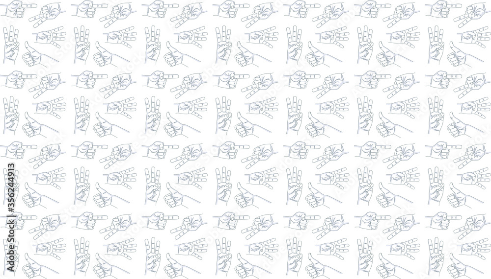 Vector Linear Pattern. Illustration. Drawing. FIngers, Counting ...