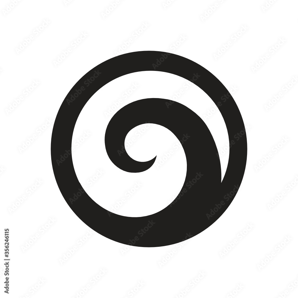 Koru, Maori symbol, spiral shape based on silver fern frond Koru, Maori symbol, spiral shape based on silver fern frond