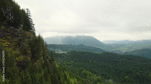 4K Aerial footage of Teneriffe Falls in Washington State