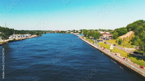 Wallpaper Mural 4K Aerial footage of canal during spring time Torontodigital.ca