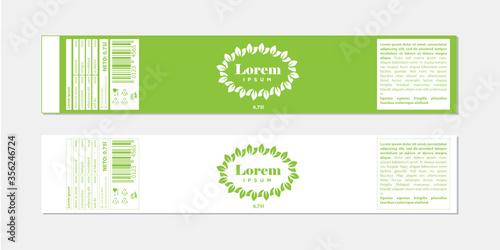 green leaves, bottle label template