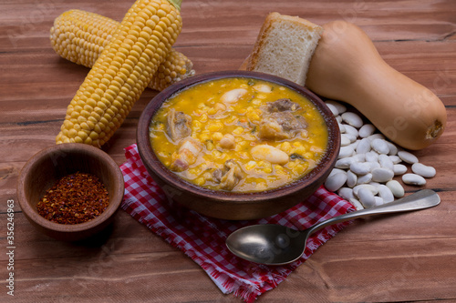 Canvastavla Locro,, Hearty thick stew popular along the Andes mountain rage locro