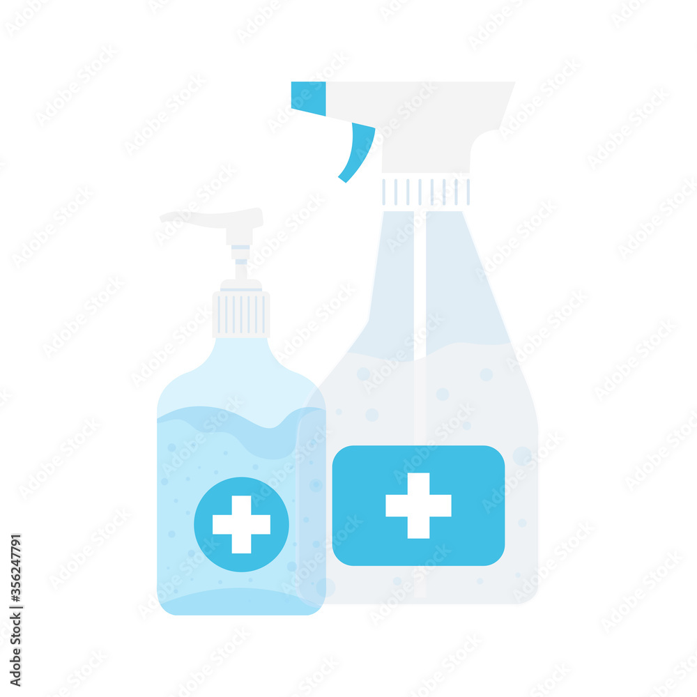 Hands sanitizer bottles design, Disinfects clean antibacterial and hygiene theme Vector illustration Hands sanitizer bottles design, Disinfects clean antibacterial and hygiene theme Vector illustration