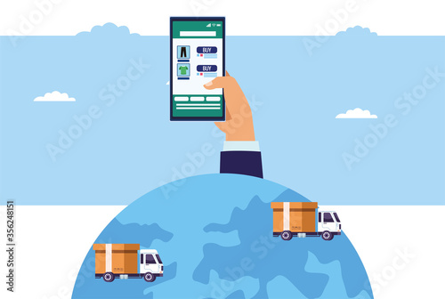 delivery service online with smartphone