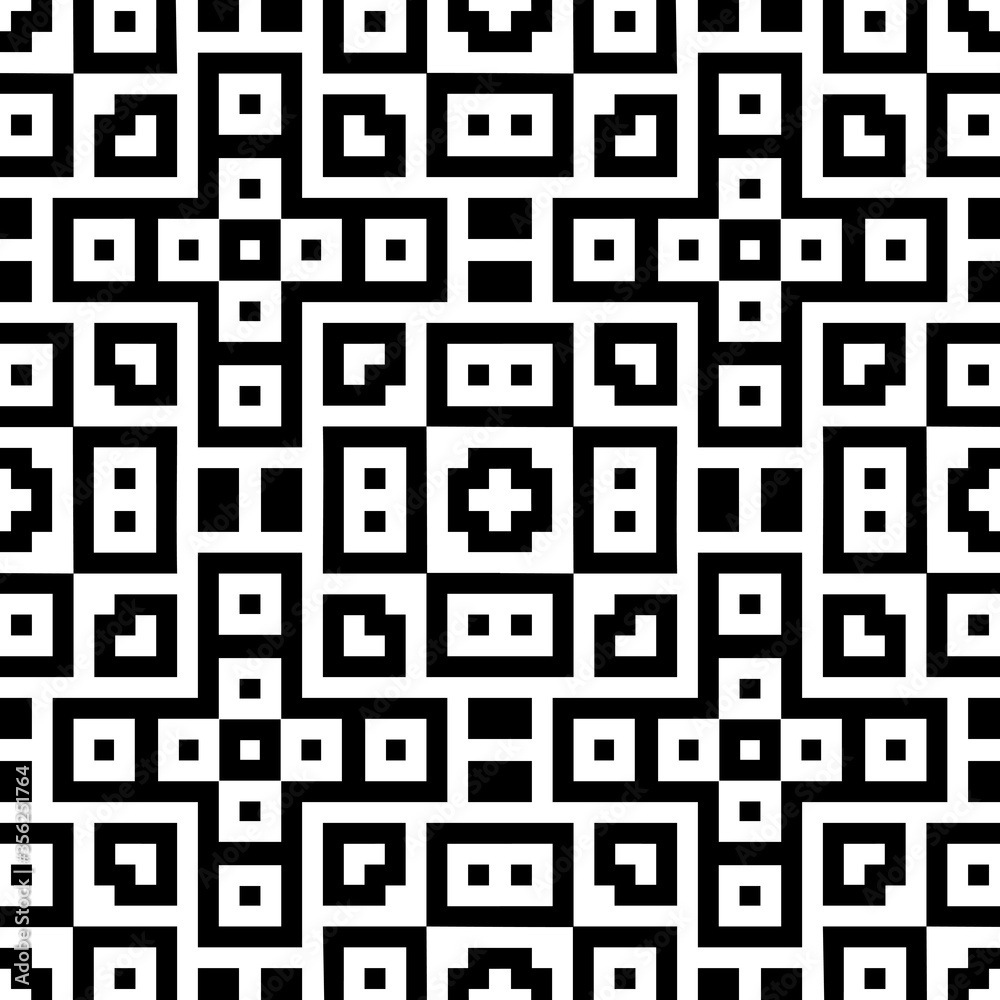 Tribal ornament. Ethnic wallpaper. Ancient mosaic. Embroidery background. Ethnical folk image. Tribe motif. Digital paper, web design, textile print, backdrop. Seamless abstract art. Vector artwork.