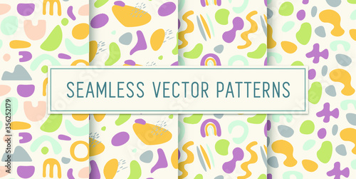 Seamless Abstract Colourful Pattern Set