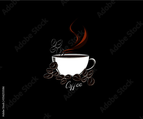 Diseño ilustrativo para cafetería.
Coffee.