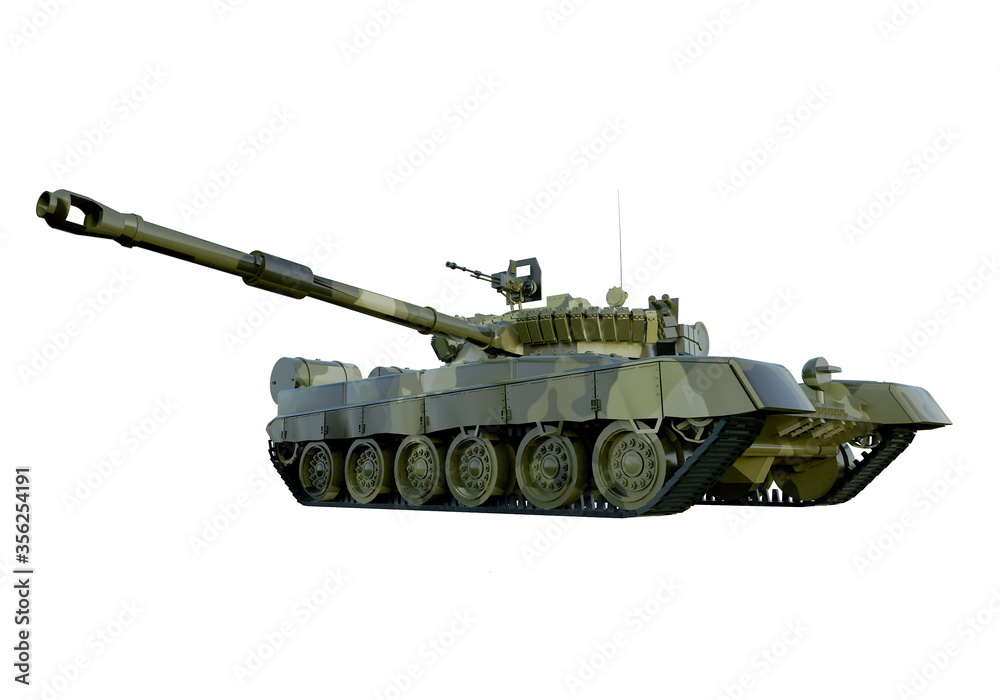 Russian military tank T-90. isolate on white background. 3d rendering