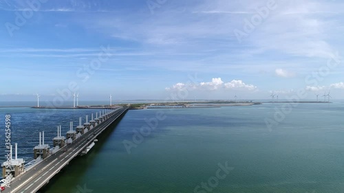 Wallpaper Mural  Road along Oosterscheldekering flood barrier  Torontodigital.ca