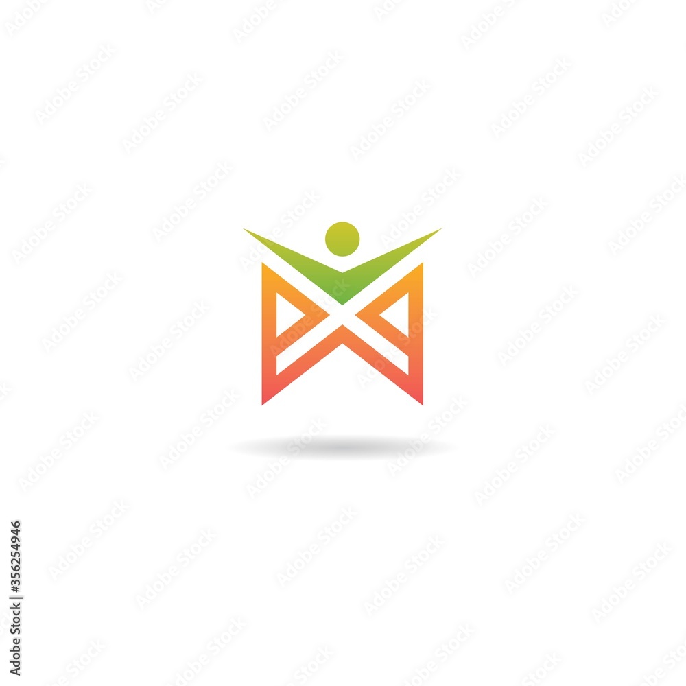 initial x with human logo design vector, icon, element, template initial x with human logo design vector, icon, element, template