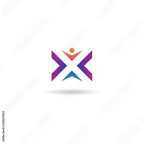 initial x with people logo design vector, icon, element, template Free Download initial x with people logo design vector, icon, element, template - GFXLoad