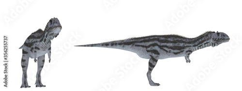 Majungasaurus. Dinosaur isolate on white © 3D motion
