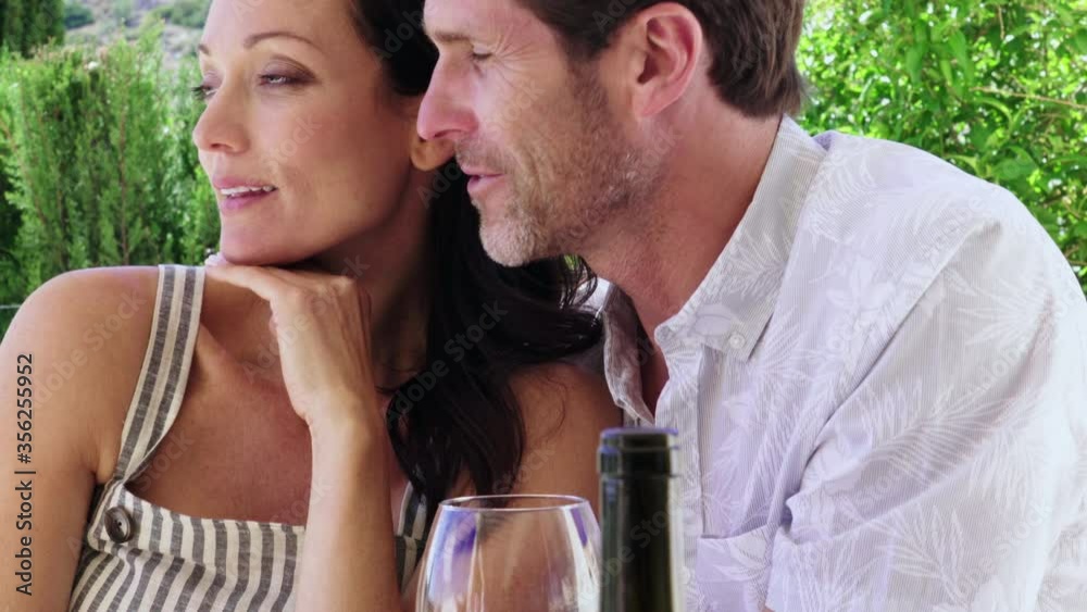 CU TU Couple sitting at table and talking CU TU Couple sitting at table and talking