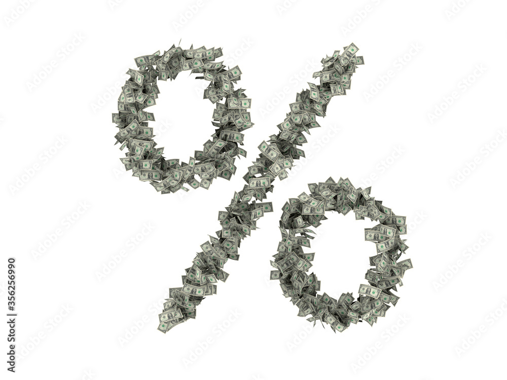 digits and characters from dollars. .isolate on white background. 3d rendering digits and characters from dollars. .isolate on white background. 3d rendering