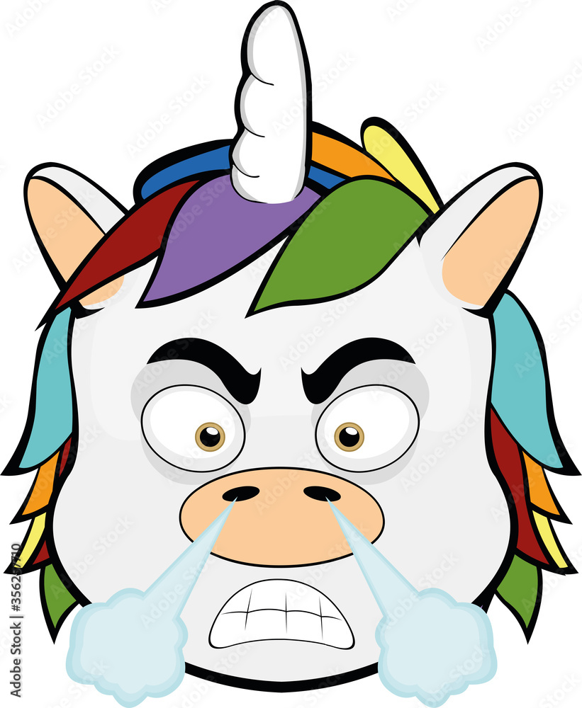 Vector illustration of the face of a unicorn cartoon Vector illustration of the face of a unicorn cartoon