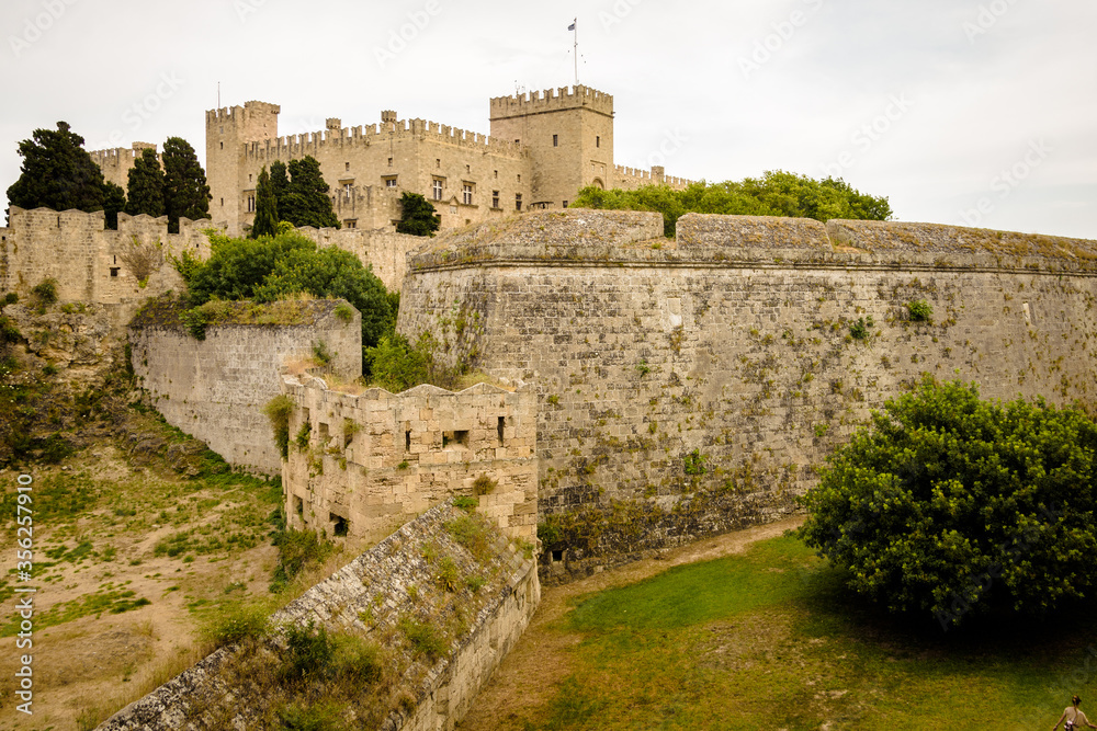 The Palace of the Grand Master of the Knights of Rhodes, a medieval castle in the city of Rhodes, on the island of Rhodes in Greece