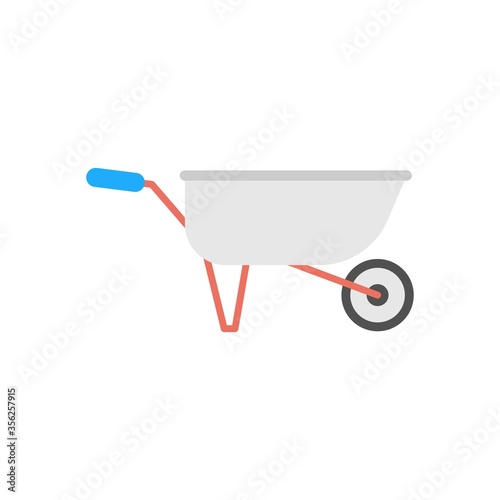 The wheelbarrow icon in flat design style. Hand cart sign for creative design element.