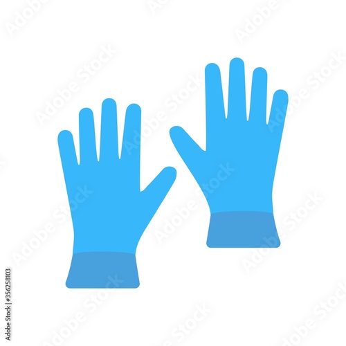 Protective gardening gloves icon in flat design style.