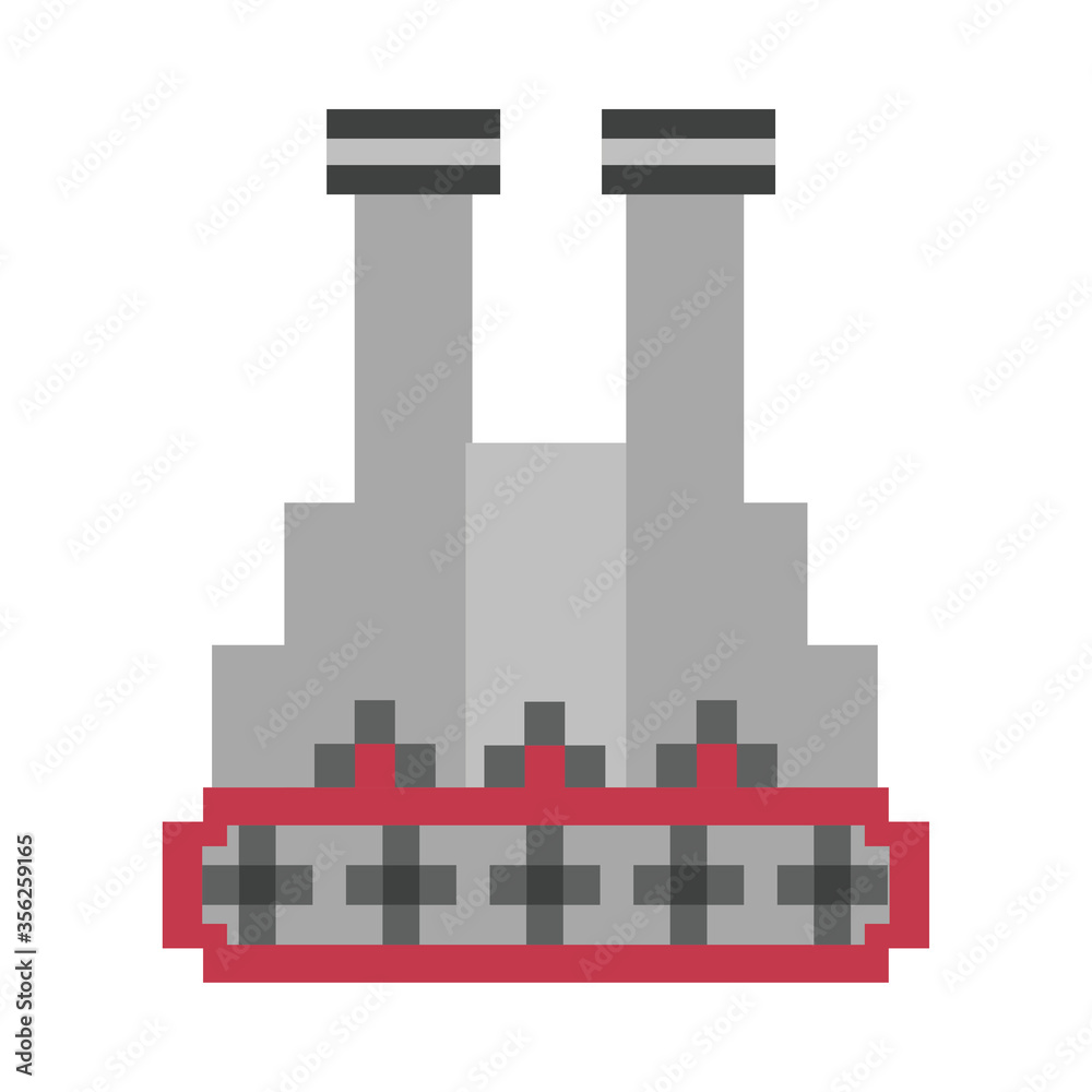 Obraz premium war tank vehicle 8 bits pixelated icon