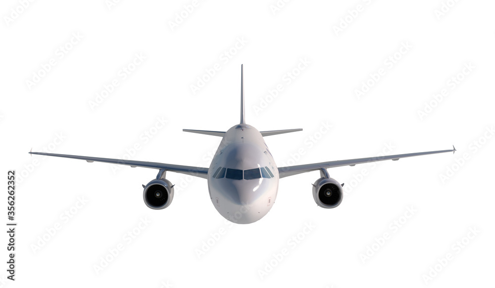Passenger airbus a321 flying in the clouds. 3d rendering Passenger airbus a321 flying in the clouds. 3d rendering