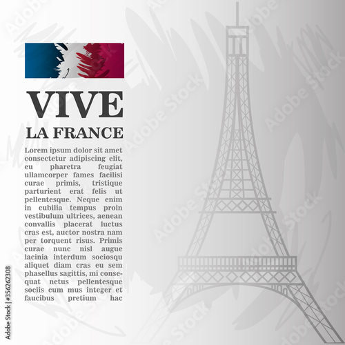 banner for the French national day, label vive la france photo
