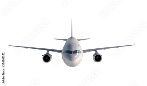 Passenger airbus a321 flying in the clouds. 3d rendering
