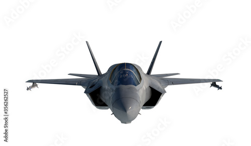 F 35 , american military fighter plane.Jet plane. isolate on white. 3d rendering photo