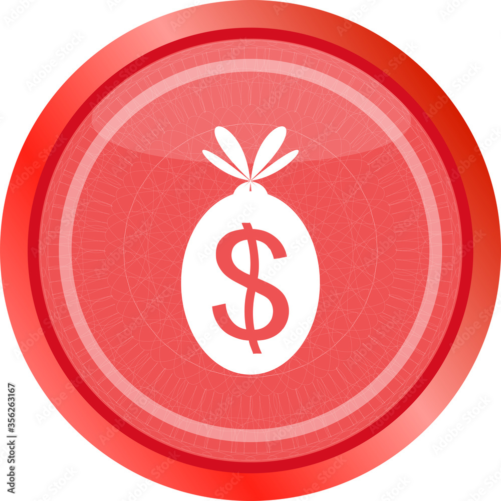 icon button money sack isolated on white. money icon icon button money sack isolated on white. money icon