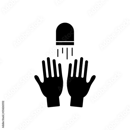 hands and water faucet icon, silhouette style