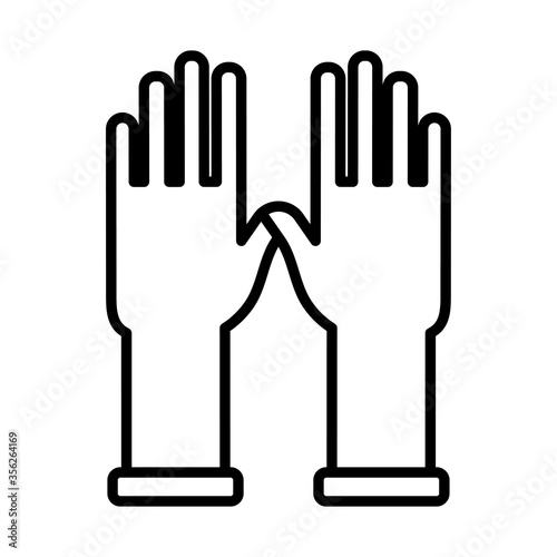 rubber gloves line style icon