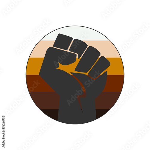 Black Lives Matter Strong Hand Icon. Vector Illustration