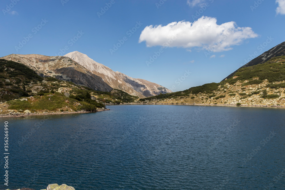 Panoramica of Banderitsa Fish lake, Pirin Mountain, Bulgaria