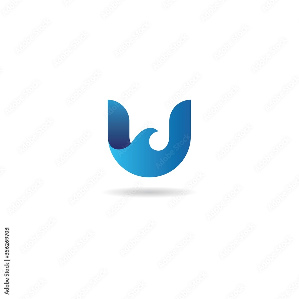 initial u with wave logo design vector, symbol, icon, element, template initial u with wave logo design vector, symbol, icon, element, template