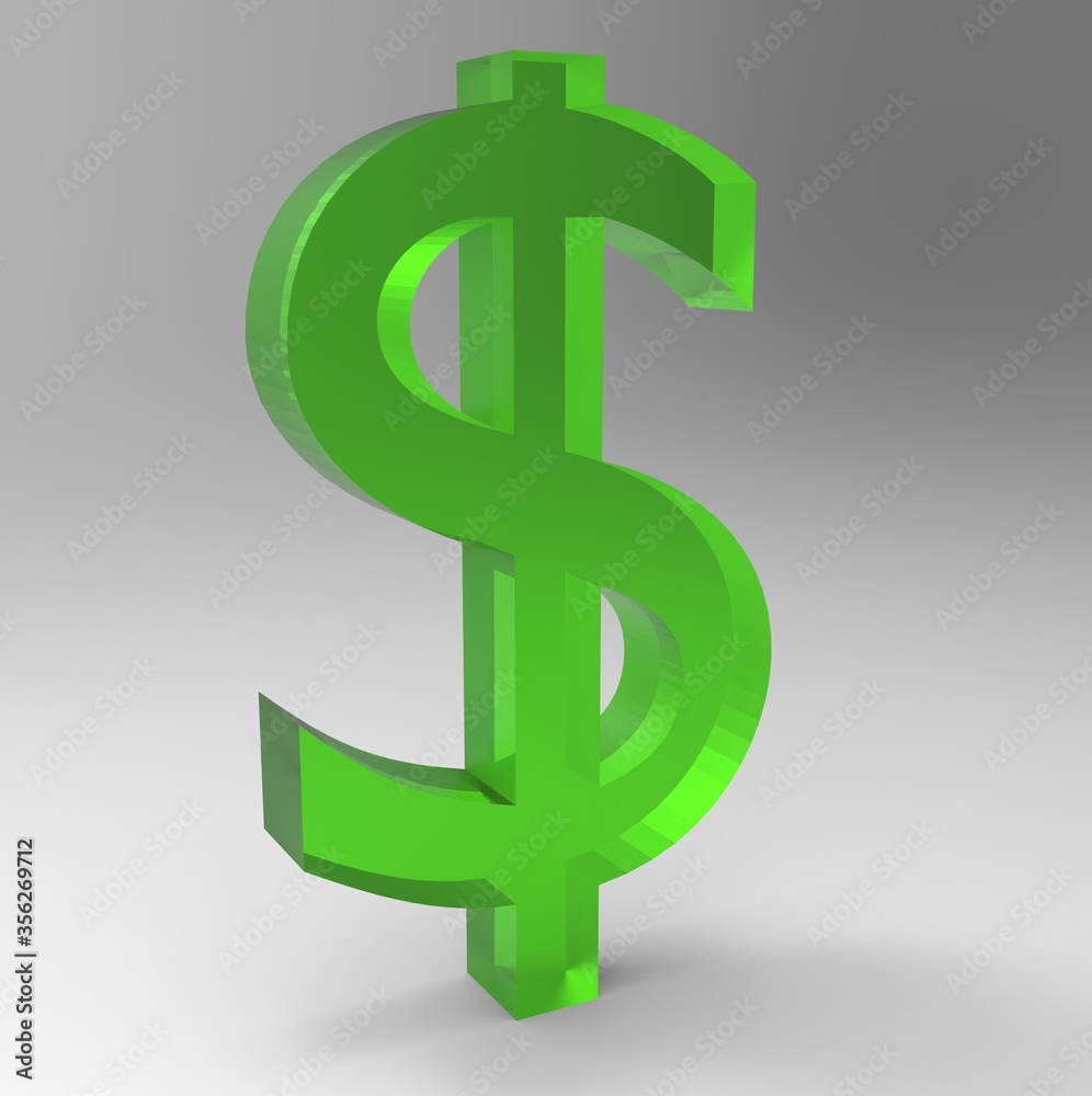 Dollar symbol sign isolated on white 3d render Dollar symbol sign isolated on white 3d render