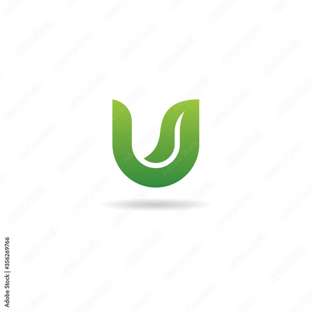 initial u with green logo design vector, symbol, icon, element, template initial u with green logo design vector, symbol, icon, element, template