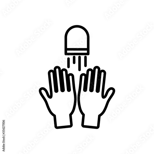 hands and water faucet icon, line style