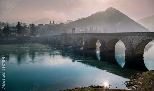Old bridge over Drina in Visegrad, Bosnia and Herzegovina