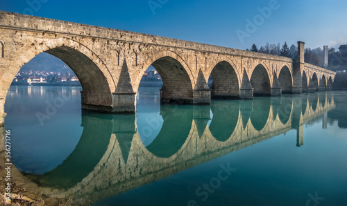 Old bridge over Drina in Visegrad, Bosnia and Herzegovina photo