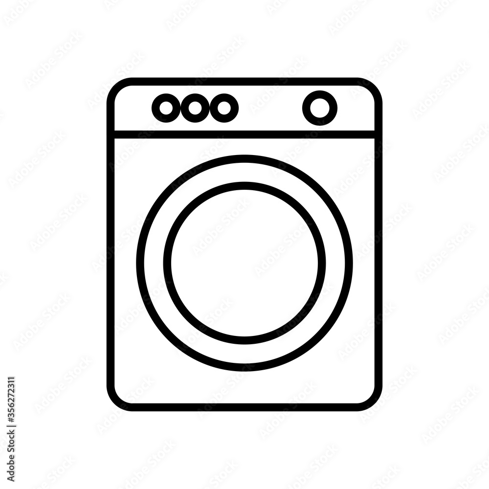 washing machine icon, line style