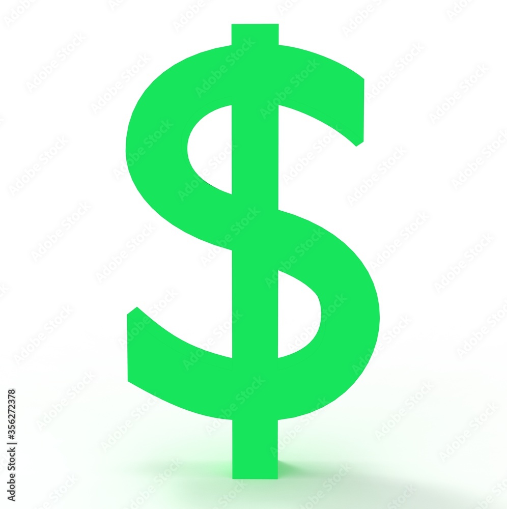 Dollar symbol sign isolated on white 3d render Dollar symbol sign isolated on white 3d render