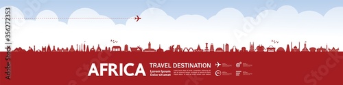 Africa travel destination grand vector illustration. 