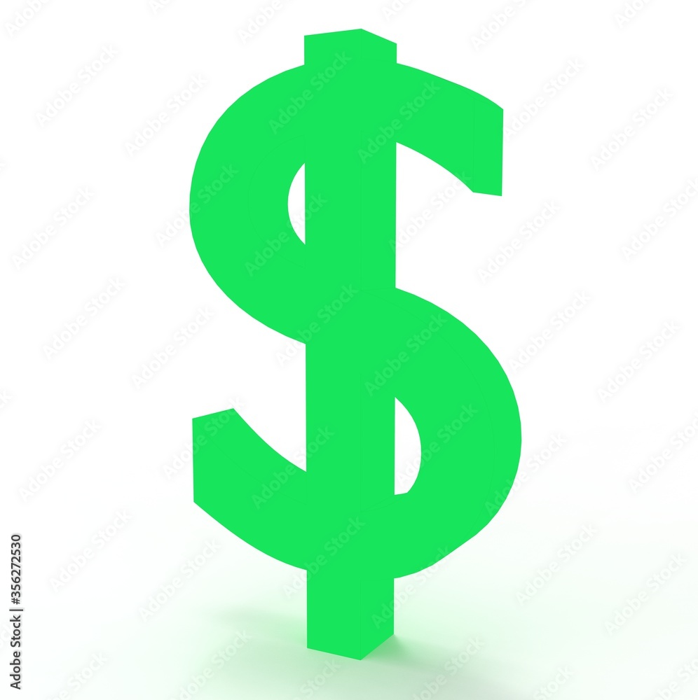 Dollar symbol sign isolated on white 3d render Dollar symbol sign isolated on white 3d render