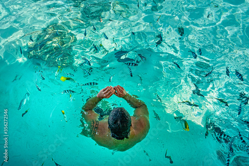 Playing with my fish in Rarotonga, Cook Islands. photo