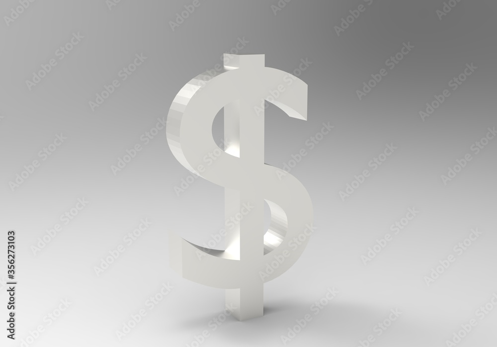 3d dollar metal symbol isolated on white 3d render 3d dollar metal symbol isolated on white 3d render