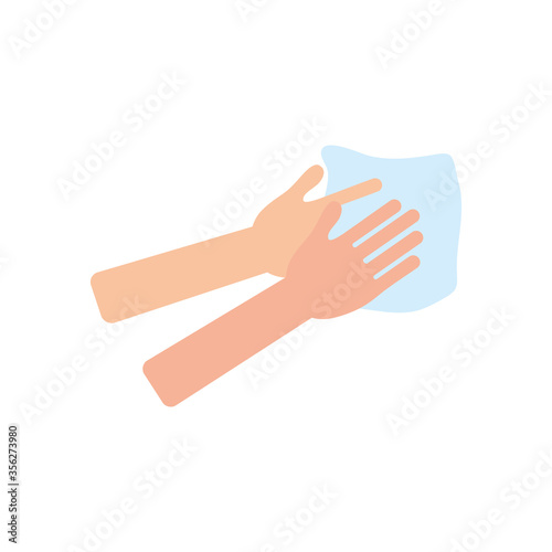 hands with tissue icon, flat style