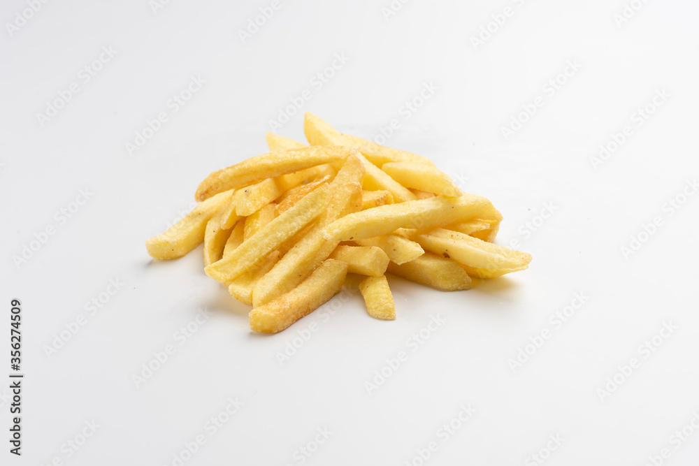 french fries on white background portion os fries potato french fries on white background portion os fries potato