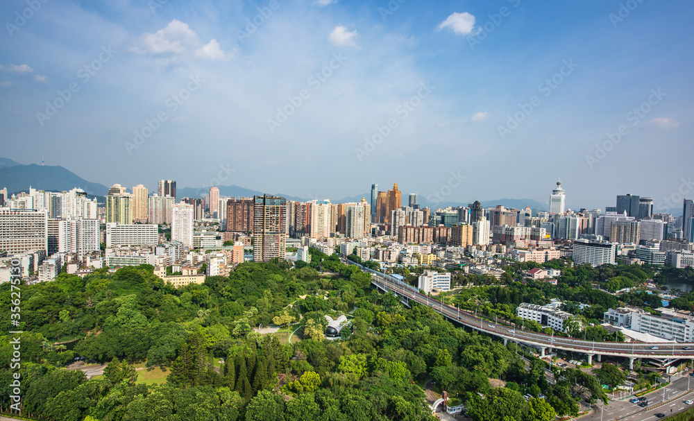 Shenzhen Luohu City Skyline Scenery, China